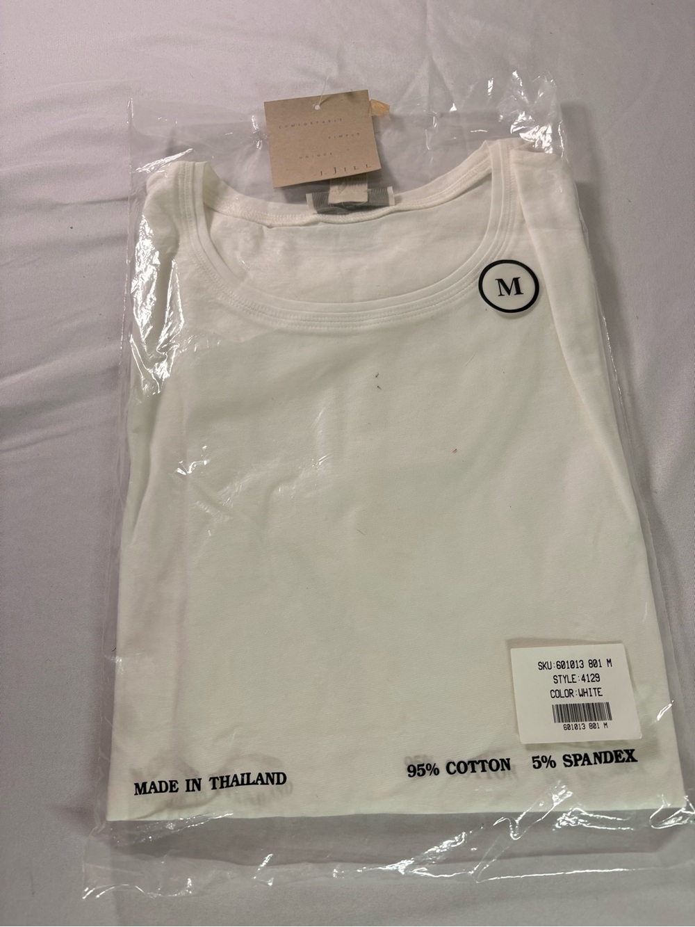 White Cotton Blend T-Shirt (M)